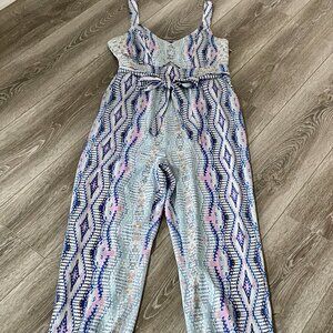Bebe - Empire Waist Onesie - Blue, Pink, Black & White Print with Pockets